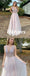 Sexy Tulle Spaghetti Straps V-Neck A-Line Long Prom Dresses With Appliques and Beading, PDS1010