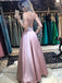 Sparkle Halter Pink Backless Prom Dresses with Pockets, TYP1502