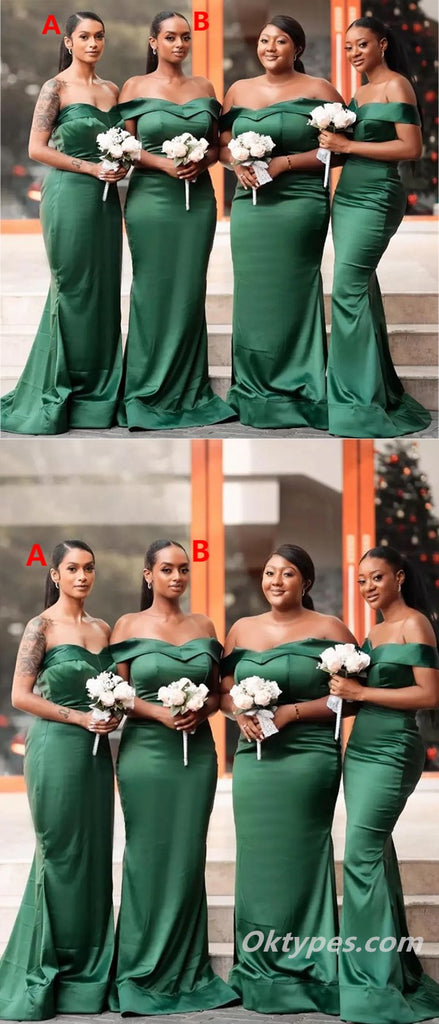 Sexy Mismatched Sleeveless Mermaid Floor Length Bridesmaid Dressses, BDS0219