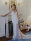 Newest Charming Illusion Neckline Long Sleeves Ivory Long Cheap Beach Wedding Dresses, TYP2062