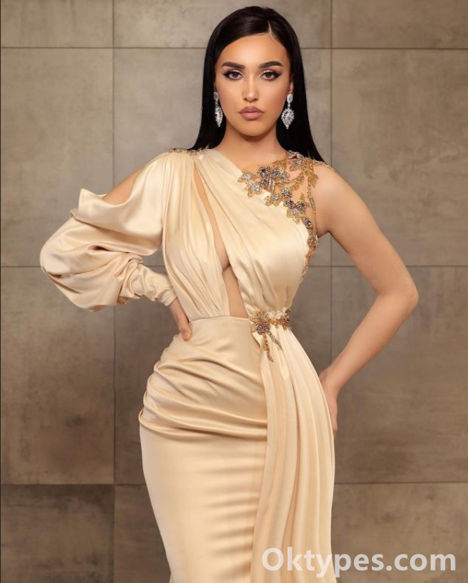 Sexy One-Shoulder Charmeuse Mermaid Prom Dress with Beadings,PDS0322