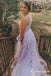 Jewel Neck Appliques Lavender Long Cheap Prom Dresses, TYP1892