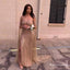 Sexy Glitter Champagne Sequins Long Cheap Prom Dresses with Slit, TYP1845