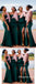 Sexy Soft Satin And Tulle One Shoulder Side Slit Mermaid Floor Length Bridesmaid Dressses, BDS0212