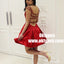 Sexy See Through Cap Sleeve Short Cheap Red Homecoming Dresses 2018, TYP0881