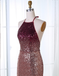 Mermaid Halter Backless Long Cheap Ombre Sequined Prom Dresses, TYP1297