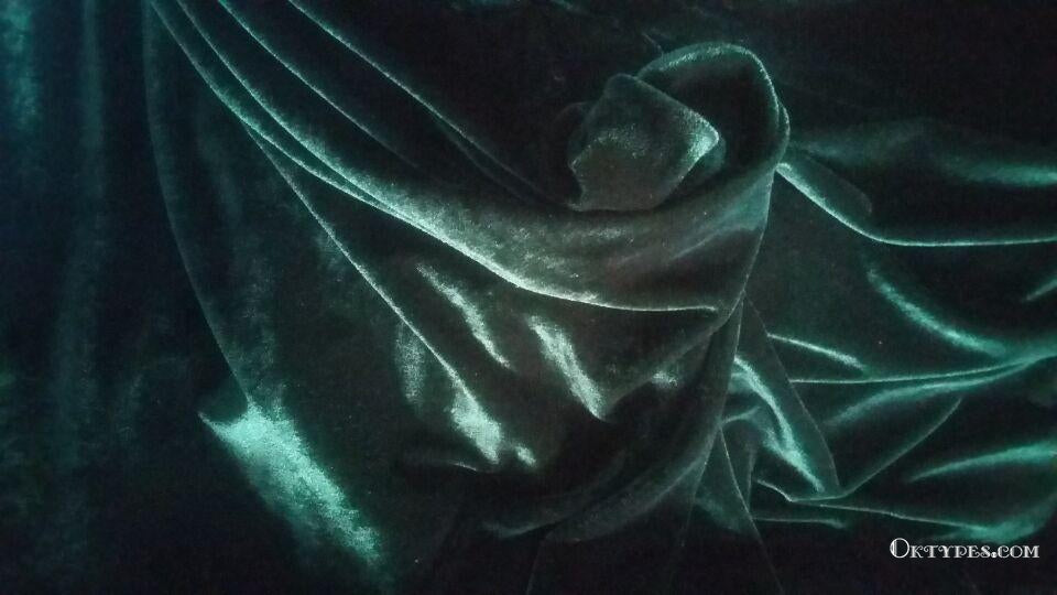 Sexy Fleece Spaghetti Straps Long Green Velvet Prom Dresses With Slit, TYP1634