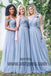 Light Blue Tulle Bridesmaid Dresses, Charming Bridesmaid Dresses, Popular Bridesmaid Dresses, TYP0365
