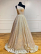 Sexy Sequin One Shoulder Sleeveless A-Line Long Prom Dresses,PDS0634
