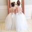 Ball Gown Halter Backless Floor-Length Cheap Flower Girl Dress with Sash, TYP1008