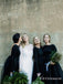 Long Sleeves Black Jersey Top Tulle Skirt Bridesmaid Dresses, TYP1857