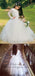 Princess Long Sleeves Backless Flower Girl Dress with Bow Knot, TYP1378