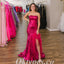 Sexy Sequin Sweetheart Sleeveless Side Slit Mermaid Long Prom Dresses With Feather,PDS0808