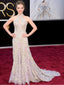 Sexy halter Gold Lace Applique Tulle Long Cheap Mermaid Prom Dresses, TYP1425
