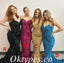 Sexy Sequin Sweetheart V-Neck Sleeveless Mermaid Long Prom Dresses, PDS0944