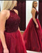Red Long Floor Length Prom Dresses, Side Split Prom Dresses, Beading Prom Dresses, One-shoulder Prom Dresses, TYP0255