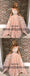 Pink Long Appliques Tulle Prom Dresses, Scoop Evening Prom Dresses, Prom Dresses, TYP0471