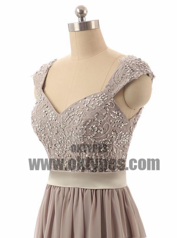 Sexy Bridesmaid Dresses A-line Straps Floor-length Chiffon Long Bridesmaid Dresses, TYP0680