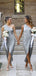 Sexy One Shoulder Silver Short Cheap Bridesmaid Dresses with Slip, TYP2005