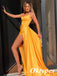 Sexy Soft Satin Spaghetti Straps V-Neck Side Slit Mermaid Long Prom Dresses, PDS1039