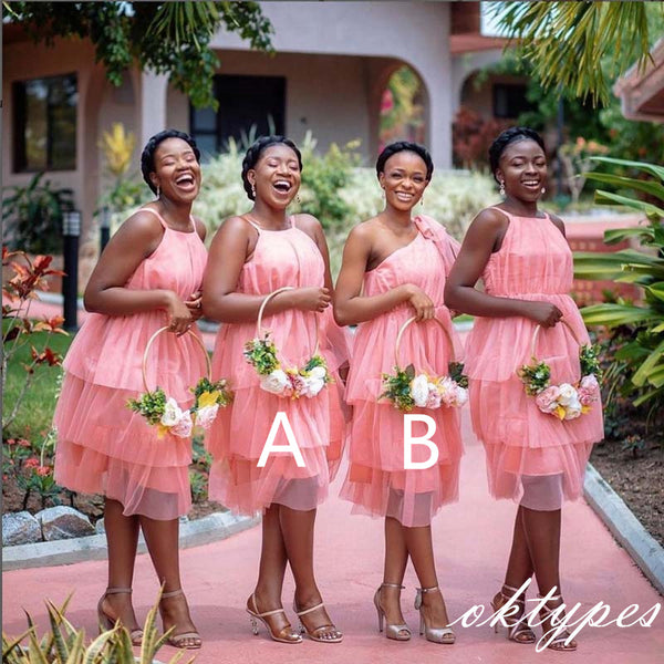 hot pink knee length bridesmaid dresses Knee Length Blushing Pink Bridesmaid Dresses: Buy Women's Dresses Online at STACEES