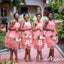 Women Mismatched Hot-Pink Knee-Length Tulle Bridesmaid Dresses Online, BDS0363