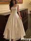 Sweet White Square Sleeveless Long A-Line Prom Dress, PDS1054
