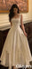 Sweet White Square Sleeveless Long A-Line Prom Dress, PDS1054