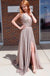 Sparkly Sliver Sweetheart V-Neck Side Slit Floor-Length Prom Dresses PDS1099