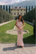 Pink Designed Ruffle Square Floor-Length Prom Dresses PDS1128