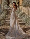 Elegant Lace Beaded Off Shoulder With Trailing Mermaid Long Wedding Dresses,WDS0145