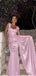 Sparkly Pink Cap Shoulder Mermaid With Trailing Floor-Length Prom Dresses PDS1137