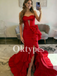 Red Corset Prom Dress with Tiered Ruffles and Sexy Cut-out Detail Evening Dresses