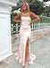 Pink Simple Strapless Side Slit Floor-Length Prom Dresses PDS1165