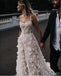 Elegant Spaghetti Strap Appliqued White Long Wedding Dresses,WDS0147