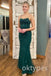 Emerald Spaghetti Straps Sleeveless Mermaid Long Women Prom Dresses PDS1263