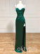 Emerald Sweetheart Sleeveless Side Slit Mermaid Long Women Prom Dresses PDS1264