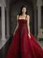Elegant Regency Red Applique A-Line Formal Dresses, PDS1059