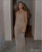 Sparkly Sexy V-Neck Halter Mermaid Floor-Length Prom Dresses PDS1112