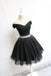 Black Beaded Empire Tulle Sexy Women Mini Dresses Homecoming Dresses, PDS0556