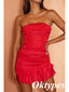 Sexy Red Soft Satin Sweetheart mermaid Mini Dresses/ Homecoming Dresses,PDS0529