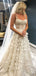 Elegant Spaghetti Strap Appliqued White Long Wedding Dresses,WDS0147