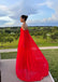 Sexy Red Off Shoulder Full Sleeve Floor-Length Women Prom Dresses PDS1252