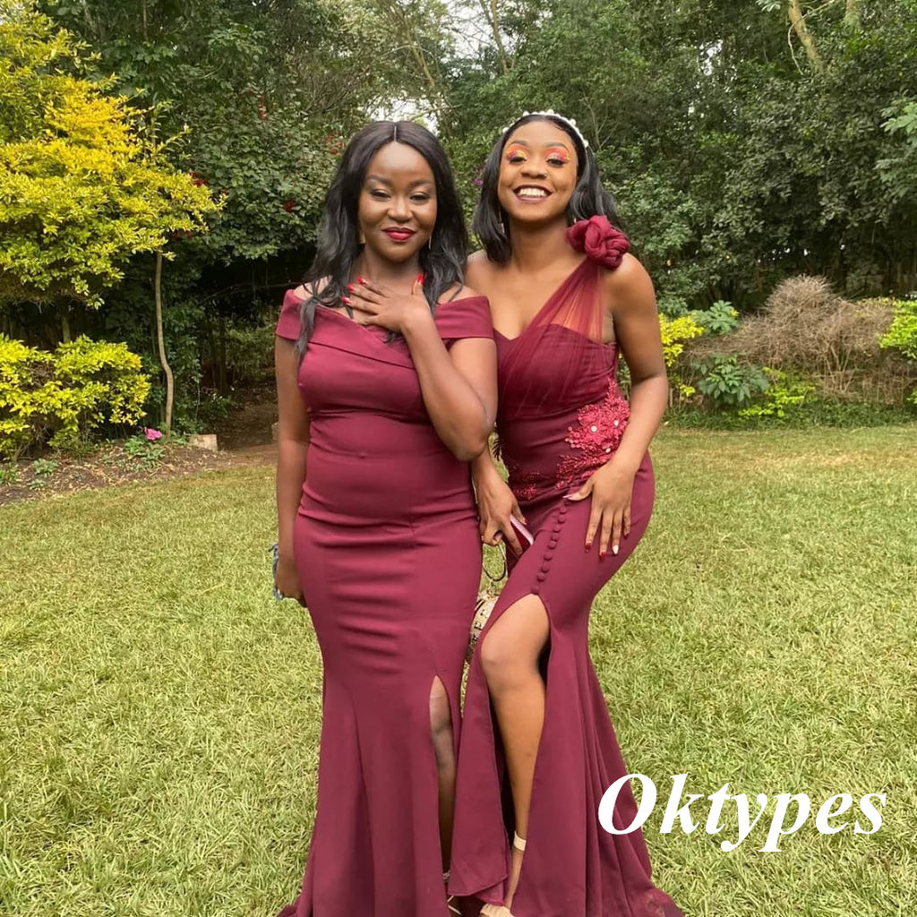 Mismatched Side Slit Mermaid Floor Length Bridesmaid Dresses , BDS0349 Oktypes Mismatched Side Slit Mermaid Floor Length Bridesmaid Dresses , BDS0349 Oktypes