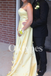 Yellow Satin Prom Dress with 3D Butterfly Appliques and Strapless Bodice 2026