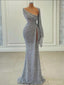 Sparkly Sliver One Shoulder Mermaid Floor-Length Prom Dresses PDS1140