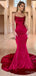 Sexy Red Square Satin Spaghetti Strap Floor-Length Prom Dresses PDS1129