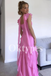 Elegant Pink Ruffle Prom Gown Trending 2026 Styles with Asymmetrical Hem