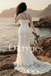 Lace Mermaid Wedding Dress - Long Sleeve Bridal Gown with Illusion Mock Neck