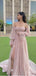 Cozy Pink Strapless Side Slit A-Line Floor-Length Prom Dresses PDS1146